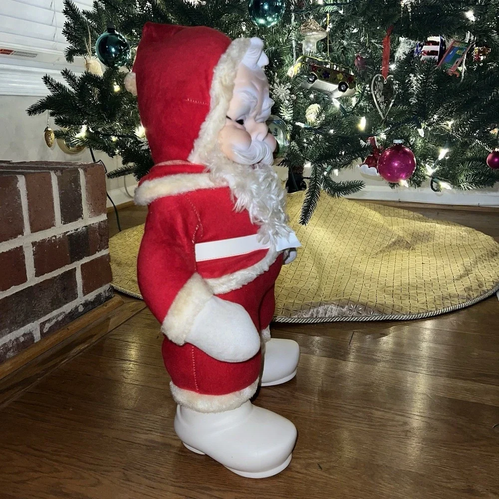 Vintage Rushton Co. Santa Claus Plush Doll Rubber Face‎ White Boots 20